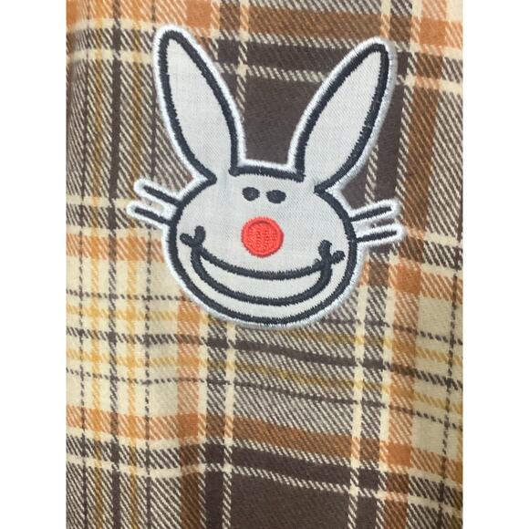 Broken Promises X Happy Bunny Grafitti Flannel Button Front Shirt sz LG - Picture 6 of 11